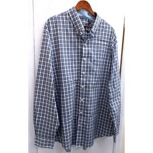 IZOD Mens Non Iron Stretch Plaid Button Down Long Sleeve Shirt 2XT / #1260